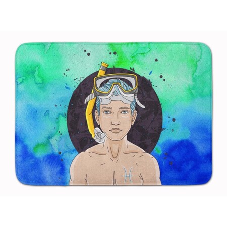 Carolines Treasures Pisces Zodiac Sign Machine Washable Memory Foam Mat BB7316RUG